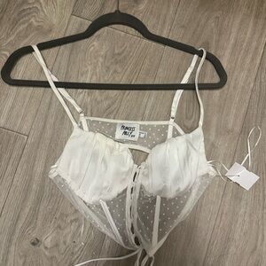 Princess polly white tie up in the back tank top